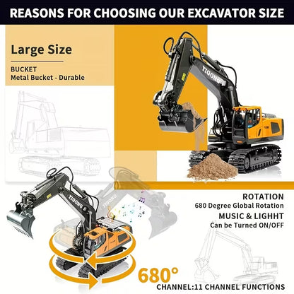 Bulldozer/Excavator Construction Vehicle with Alloy Metal Body