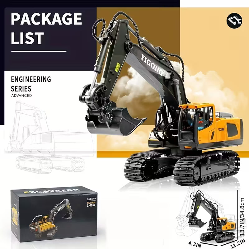 Bulldozer/Excavator Construction Vehicle with Alloy Metal Body