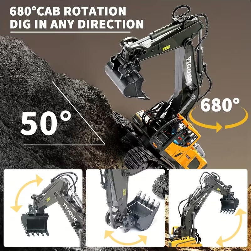 Bulldozer/Excavator Construction Vehicle with Alloy Metal Body