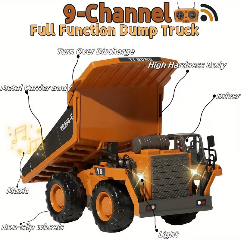 Controlled Dump Truck Featuring Lights And Sounds